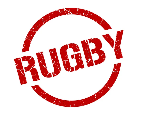 Sello Redondo Rojo Rugby — Archivo Imágenes Vectoriales