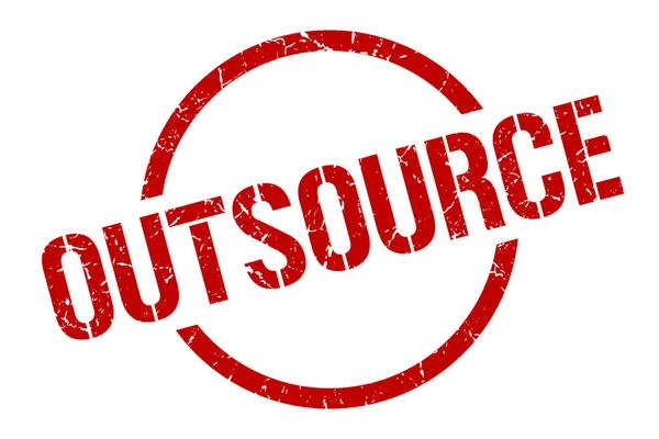 Outsource Red Stamp — Stock Vector