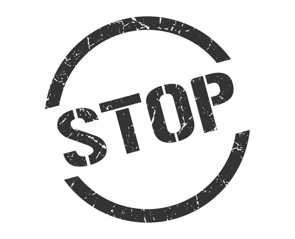 Stoppen Met Zwarte Ronde Stempel — Stockvector