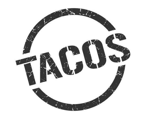 Tacos Svart Rund Stämpel — Stock vektor