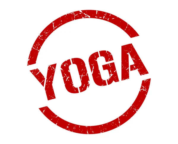 Timbre Rond Rouge Yoga — Image vectorielle