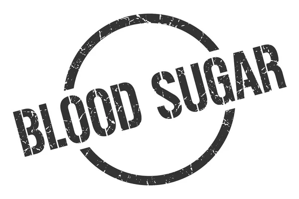Azúcar Sangre Sello Redondo Negro — Vector de stock