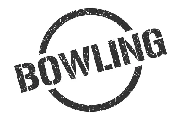 Bowling Schwarze Runde Marke — Stockvektor
