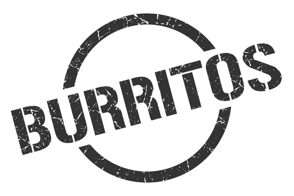 Sello Redondo Negro Burritos — Archivo Imágenes Vectoriales