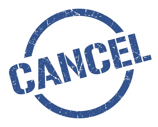 Cancelar Sello Redondo Azul — Vector de stock