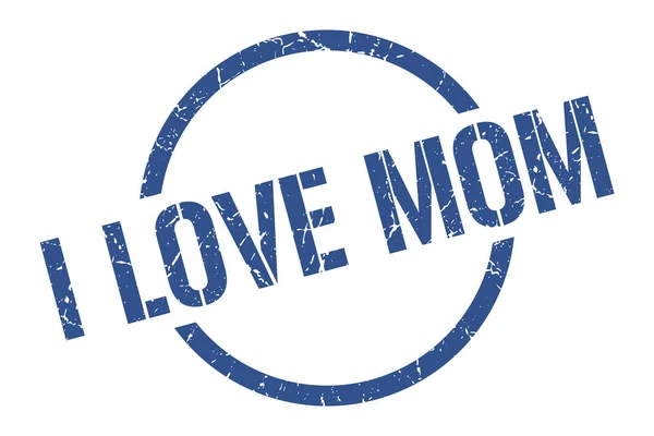 Love Mom Blue Stamp - Stok Vektor