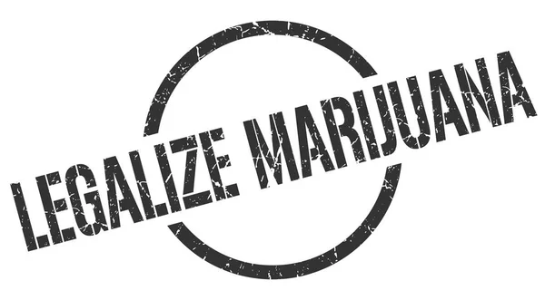 Het Legaliseren Van Marihuana Zwarte Ronde Stempel — Stockvector