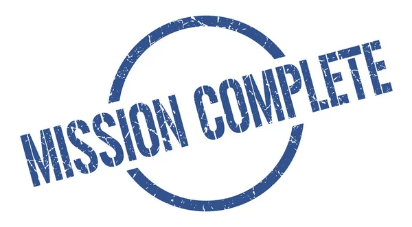 Mission Complète Timbre Rond Bleu — Image vectorielle