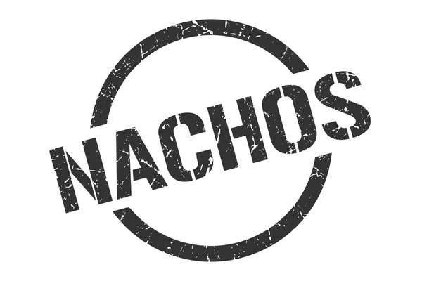 Nachos Czarny Okrągły Znaczek — Wektor stockowy