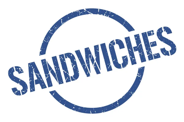Sándwiches Sello Redondo Azul — Vector de stock