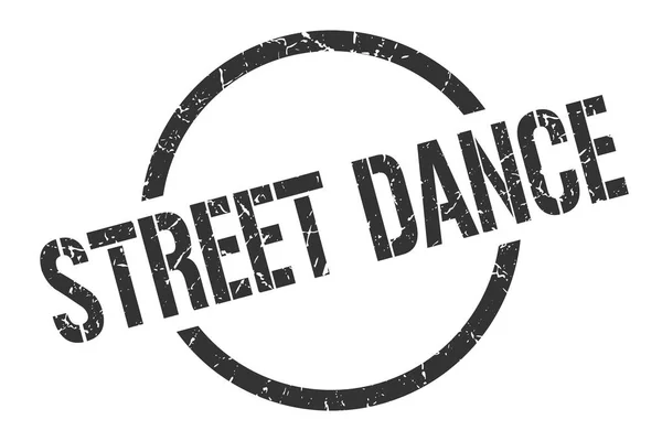 Pouliční Tanec Černé Kulaté Razítko — Stockový vektor