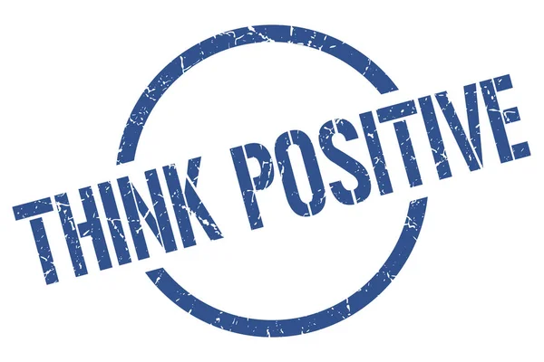 Think Positive Blue Stamp — Stock Vector