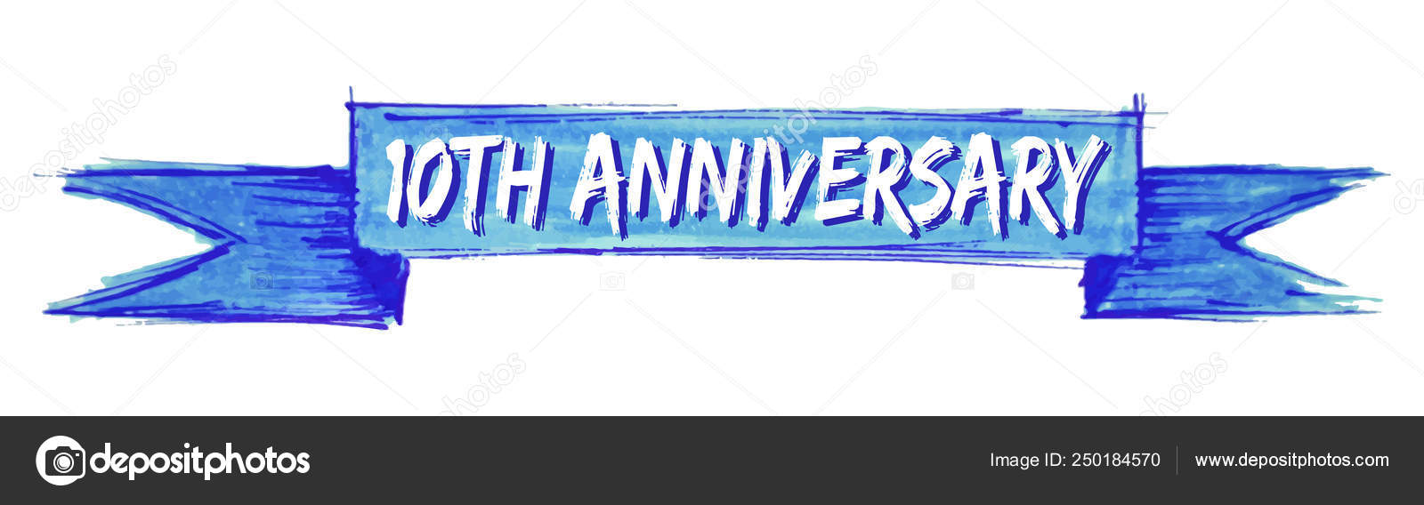 10th anniversary ribbon — Stock Vector © Aquir014b #250184570