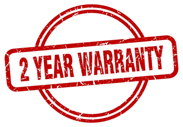 2 year warranty grunge stamp — Stock Vector