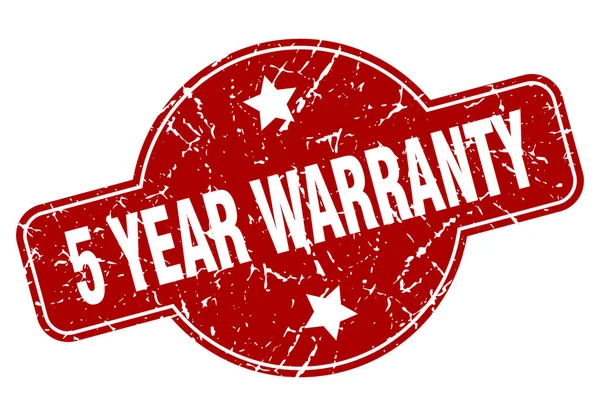 5 year warranty — Stock Vector
