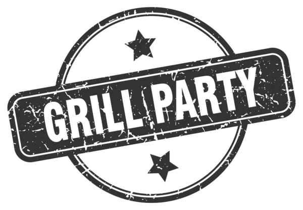 Grill Party Grunge Stempel — Stockvektor