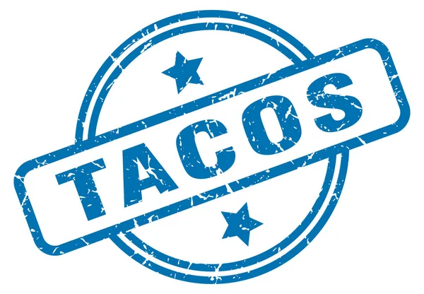 Tacos grunge timbro — Vettoriale Stock