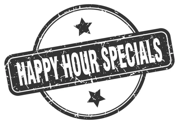 Happy Hour Specials Grunge-Stempel — Stockvektor