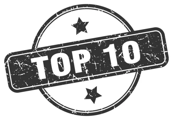 Top 10 selo grunge — Vetor de Stock