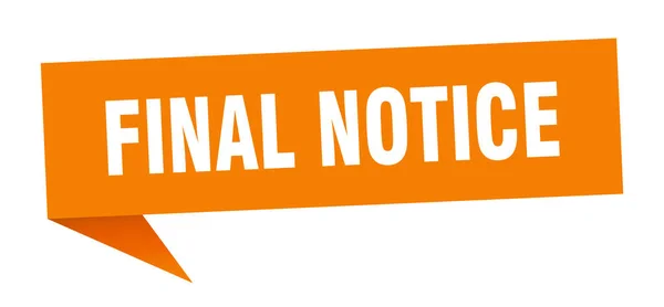 Final notice — Stock Vector