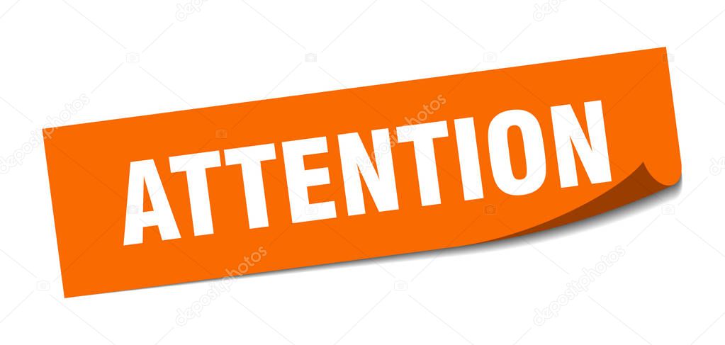 attention sticker. attention square isolated sign. attention