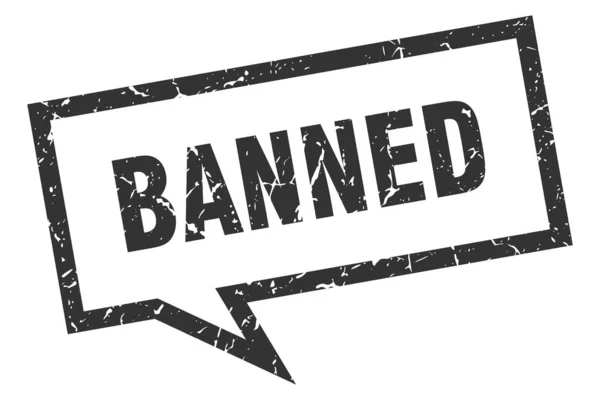 Banned sign. banned square speech bubble. banned — Stock Vector