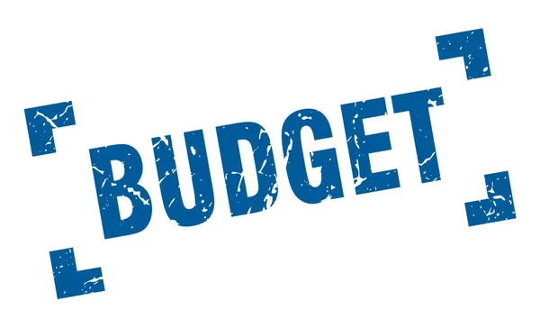 Σφραγίδα του προϋπολογισμού. πλατεία του προϋπολογισμού τετράγωνο γκραντζ. Προϋπολογισμού — Διανυσματικό Αρχείο