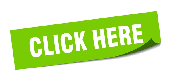 Click here sticker. click here square isolated sign. click here — Stock Vector