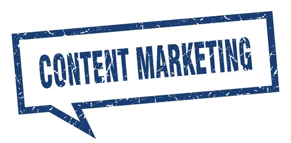Signo de marketing de contenidos. burbuja de discurso cuadrado de marketing de contenidos. marketing de contenidos — Archivo Imágenes Vectoriales