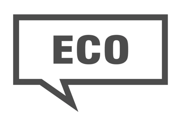 Signo ecológico. eco burbuja de habla cuadrada. eco — Vector de stock