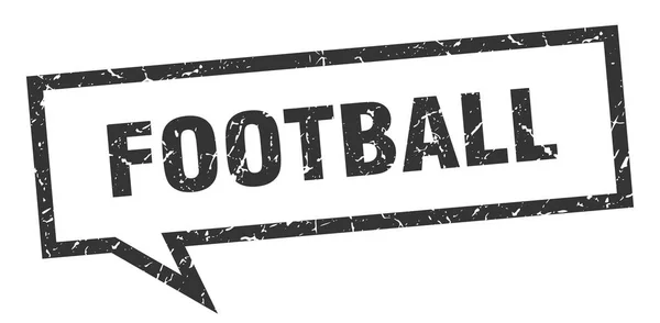 Πινακίδα ποδοσφαίρου. Ποδόσφαιρο τετράγωνη φούσκα ομιλίας. Ποδόσφαιρο — Διανυσματικό Αρχείο
