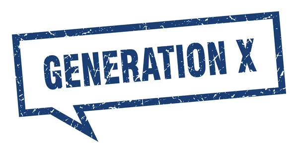 Generatie x teken. generatie x vierkante Spraakballon. Generation x — Stockvector