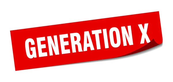 Generációs x matrica. Generation x négyzet izolált jel. x generáció — Stock Vector