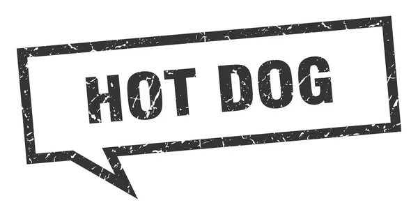 Hotdog-Schild. Hot Dog quadratische Sprechblase. Würstchen — Stockvektor