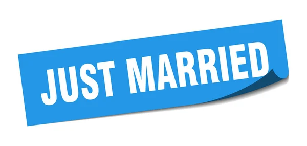 Sadece evli etiket. sadece kare izole işareti evli. sadece evli — Stok Vektör