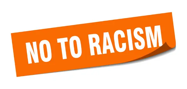 Nee tegen racisme sticker. Nee tegen racisme vierkant geïsoleerd teken. Nee tegen racisme — Stockvector