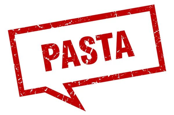 Signo de pasta. pasta burbuja de habla cuadrada. pasta — Vector de stock