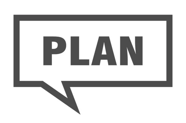 Assinatura do plano. planejar bolha de discurso quadrado. plano —  Vetores de Stock