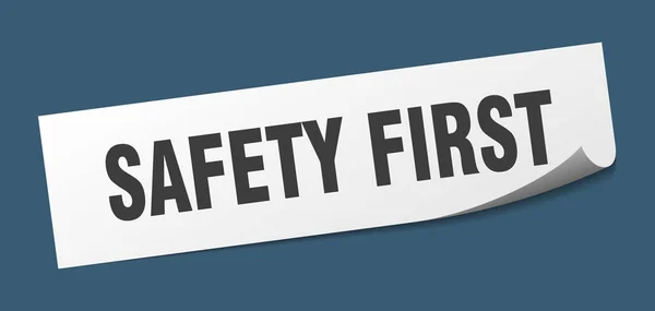 Segurança primeiro adesivo. segurança primeiro sinal quadrado isolado. segurança primeiro —  Vetores de Stock