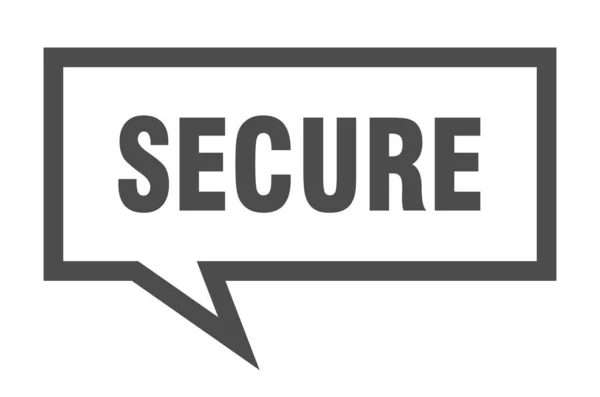 Secure sign. secure square speech bubble. secure — Stock Vector