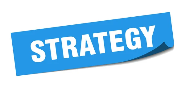 Adesivo de estratégia. estratégia quadrado sinal isolado. estratégia —  Vetores de Stock