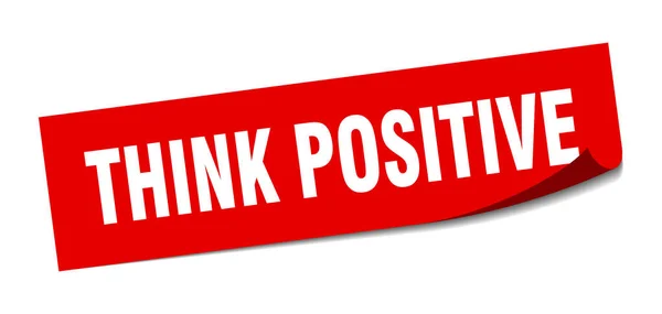 Denk aan een positieve sticker. denk positief vierkant geïsoleerd teken. denk positief — Stockvector