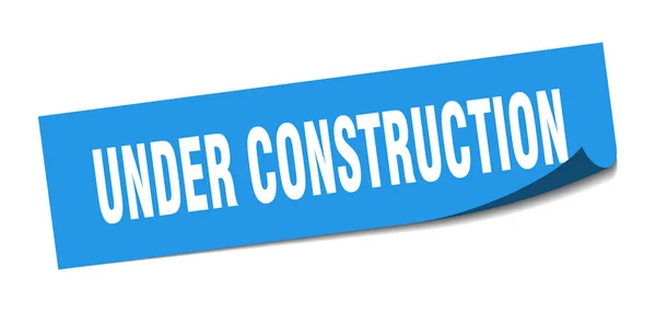 En construcción pegatina. en construcción signo cuadrado aislado. en construcción — Vector de stock