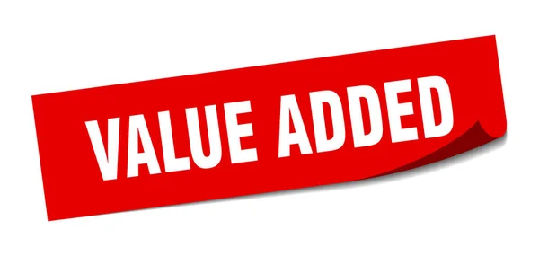 Sticker met toegevoegde waarde. toegevoegde waarde vierkant geïsoleerd teken. toegevoegde waarde — Stockvector