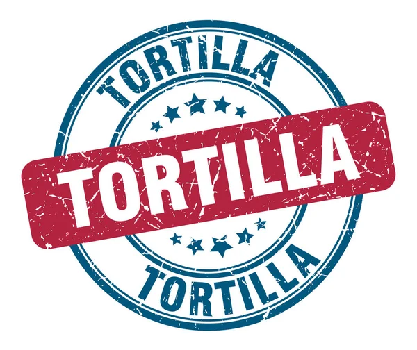 Tortilla stamp. tortilla round grunge sign. tortilla — Stock Vector