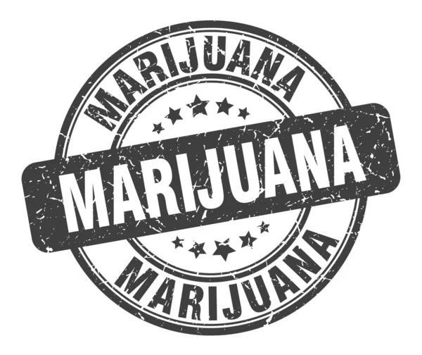 Marihuana-Marke. Marihuana rund Grunge-Zeichen. Marihuana — Stockvektor