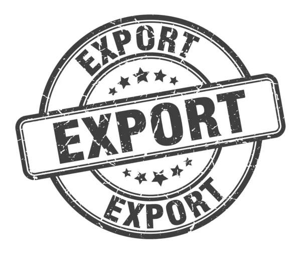 Sello de exportación. signo grunge redondo de exportación. exportación — Archivo Imágenes Vectoriales