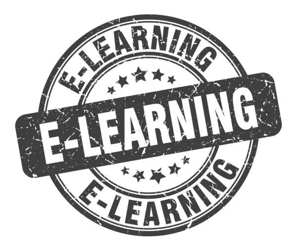 Sello de e-learning. e-learning round grunge sign. e-learning — Vector de stock