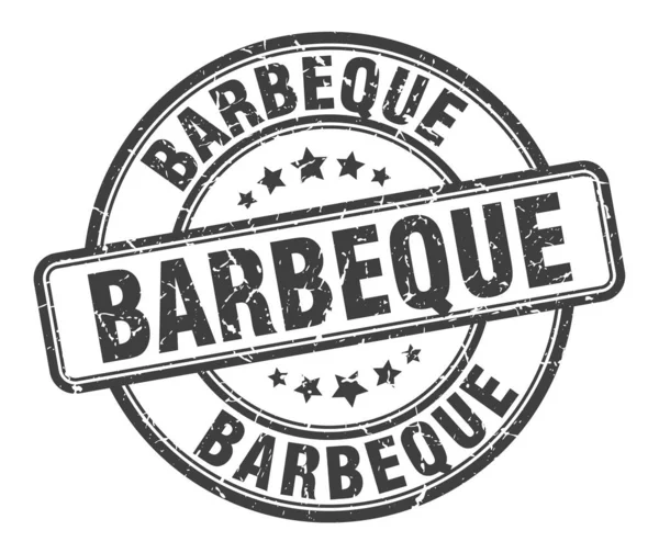 Timbre barbecue. barbecue rond signe grunge. barbecue — Image vectorielle