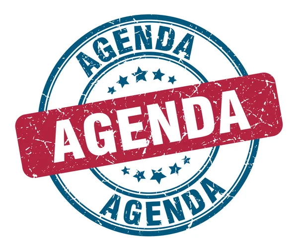 Agenda stempel. agenda ronde grunge teken. Agenda — Stockvector